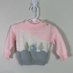 Nann - Knits Vintage Baby Girl Crewneck Knit Sweater Size 12 Months